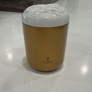 Lladro Gold and White Candle Holder